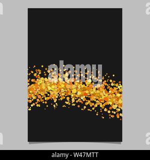 Blank abstract wavy confetti flyer background template with dispersed dots - vector graphic design Stock Vector