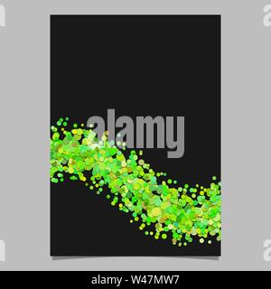 Abstract blank wavy confetti poster background template from sprinkled dots - vector graphic design Stock Vector