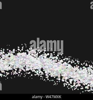 Blank abstract wavy dispersed confetti circle background - vector illustration Stock Vector