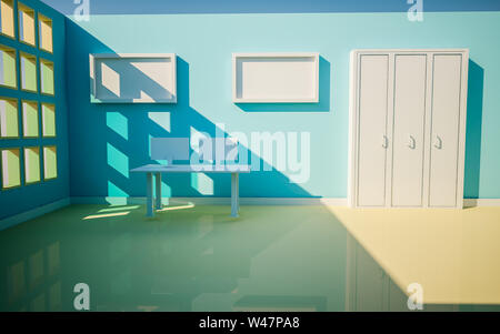 3d office render sunny day Stock Photo