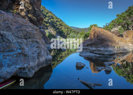 Red Rocks swimming hole, Santa Ynez River, Los padres national forest.Santa Barbara County one of the largest rivers on the central coast California. Stock Photo