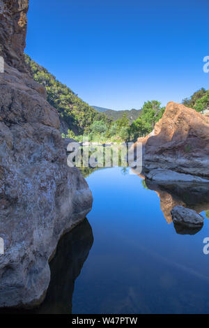 Red Rocks swimming hole, Santa Ynez River, Los padres national forest.Santa Barbara County one of the largest rivers on the central coast California. Stock Photo