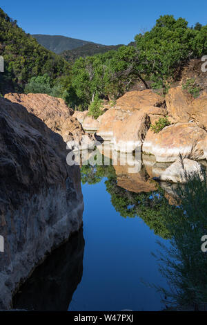 Red Rocks swimming hole, Santa Ynez River, Los padres national forest.Santa Barbara County one of the largest rivers on the central coast California. Stock Photo