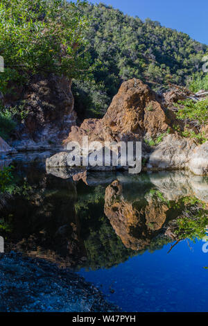 Red Rocks swimming hole, Santa Ynez River, Los padres national forest.Santa Barbara County one of the largest rivers on the central coast California. Stock Photo