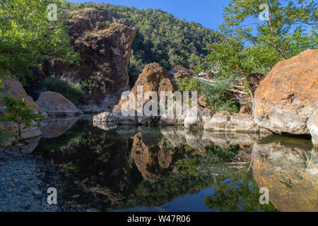 Red Rocks swimming hole, Santa Ynez River, Los padres national forest.Santa Barbara County one of the largest rivers on the central coast California. Stock Photo