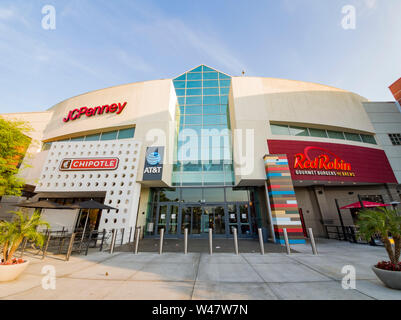 West Covina, JUN 15: Exterior view of the shopping mall on JUN 15, 2019 at West Covina, California Stock Photo