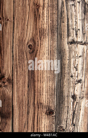 Brown Wall Planks Texture and Background. Empty Old Vintage Wooden Grunge Surface. Stock Photo