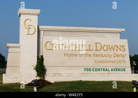 Louisville - Circa July 2019: Churchill Downs, Home to the Kentucky Derby. The Kentucky Derby is one of the Crown Jewels of horse racing and professio Stock Photo