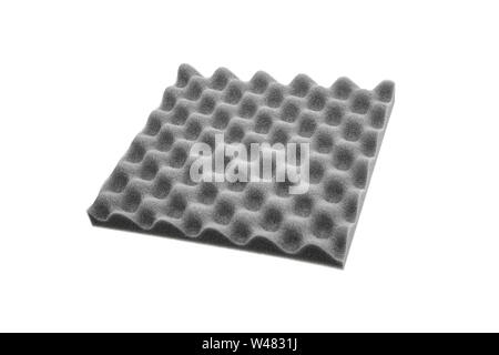 Close up of Sound Absorbing Sponge in Recording Studio. Dampening Acoustical Foam in Music Studio. Acoustic Foam Detail. Gray foam sponge texture back Stock Photo