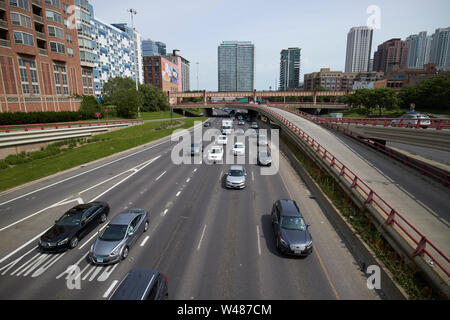 Traffic Heading North Into Chicago On I-90 And I-94 The Dan Ryan ...