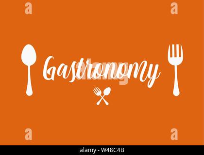 Gastronomy Vector Illustration. Minimalist Lettering Art. Stock Vector