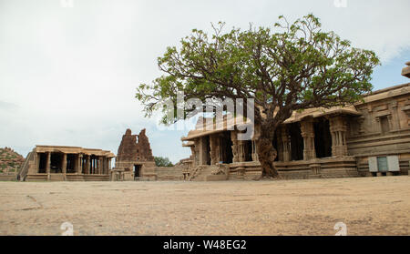 The Inner view of Vittala or Vitthala Temple complex in Hampi, Karnataka state,India. Stock Photo