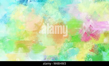 brush painting with tea green, medium sea green and dark khaki background-color. Stock Photo