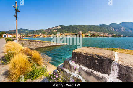 Paratico and Sarnico on the Lago d Iseo in Lombardy Italy Stock Photo