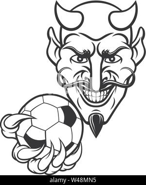 Devil Soccer Football Mascot Stock Vector