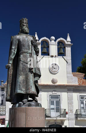 statue of dom pedro;municipal square;cascais;lisbon;portugal Stock Photo