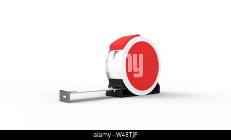 3d rendering of a measuring tape isolated in white studio background Stock Photo