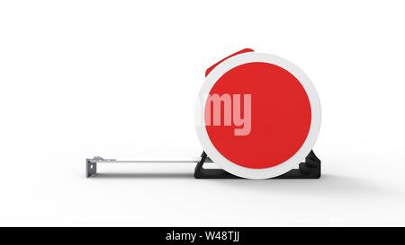 3d rendering of a measuring tape isolated in white studio background Stock Photo