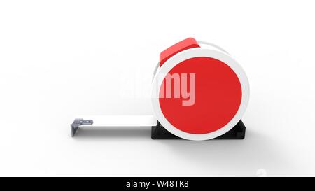 3d rendering of a measuring tape isolated in white studio background Stock Photo