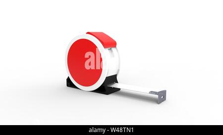 3d rendering of a measuring tape isolated in white studio background Stock Photo