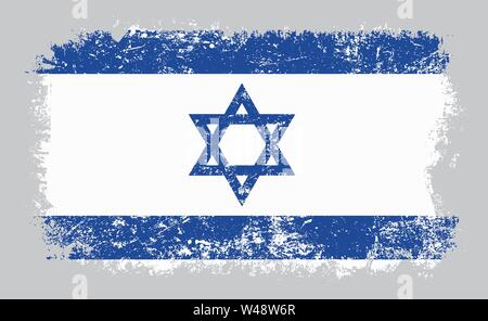 Vector illustration of grunge old distressed flag of Israel isolated on grey background Stock Vector