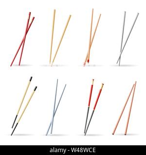 Japanese wooden chopsticks Stock Vector