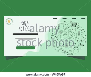 Web Learning Banner Flat Style Stock Vector Art Illustration