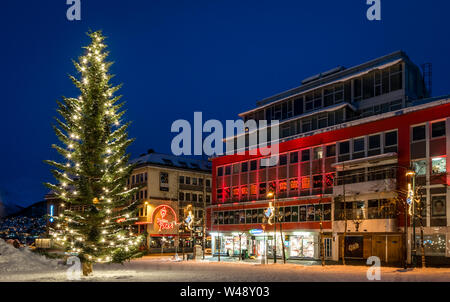 Tromso, Norway - December 2018 : Huge Christmas tree, lights and ...