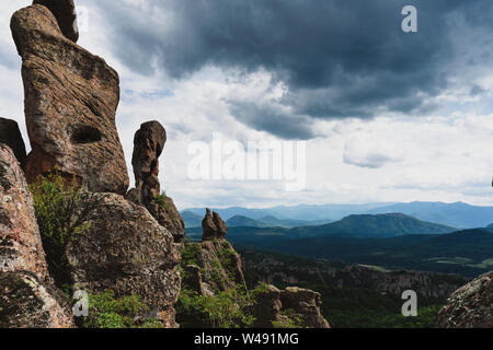 View of the Belogradchik Rocks, strangely shaped sandstone formation ...