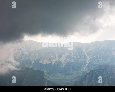 The storm is approaching. Image from the El Pedraforca massif. It is one of the most emblematic mountains of Catalonia, Spain, the district of Bergada Stock Photo