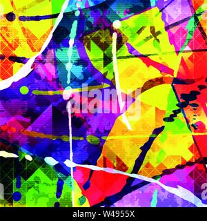 geometric abstract color pattern in graffiti style. Quality vector illustration for your design Stock Vector