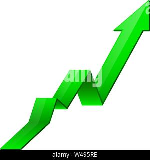 Financial arrow. Green indication rising trend Stock Vector