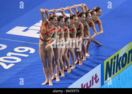 Gwangju, South Korea. 19th July, 2019. China team group (CHN) Artistic Swimming : 18th FINA World Championships Gwangju 2019 Team Free Final at Yeomju Gymnasium in Gwangju, South Korea . Credit: YUTAKA/AFLO SPORT/Alamy Live News Stock Photo