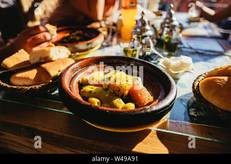Local food served for lunch at a restaurant Stock Photo