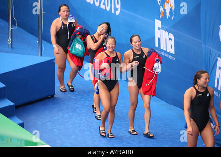 Gwangju, South Korea. 20th July, 2019. Japan Women's team group (JPN) Water Polo : 18th FINA World Championships Gwangju 2019 Water Polo Women's Classification 13-16 between Cuba 9-21 Japan at Nambu University Grounds in Gwangju, South Korea . Credit: YUTAKA/AFLO SPORT/Alamy Live News Stock Photo