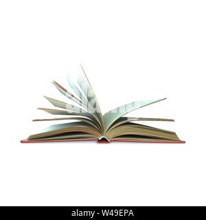 Realistic open book. Book template with white pages. Vector illustration isolated on white background Stock Vector