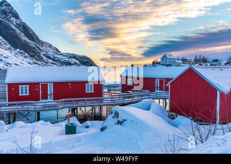 Nusfjord, Flakstadøya, Lofoten, Nordland, Norway, Europe Stock Photo