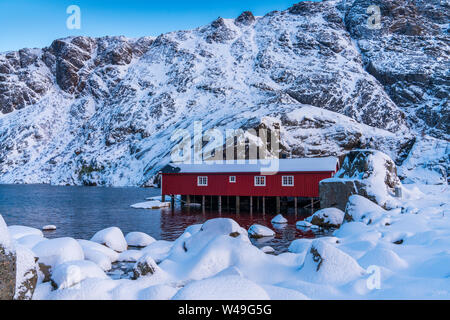 Nusfjord, Flakstadøya, Lofoten, Nordland, Norway, Europe Stock Photo