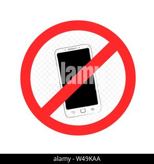 smartphone prohibition sign symbol Stock Vector