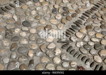 An image of a nice cobble stone background (vintage pavement tile) Stock Photo
