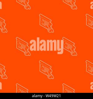 Businessman giving presentation with a board pattern vector orange Stock Vector