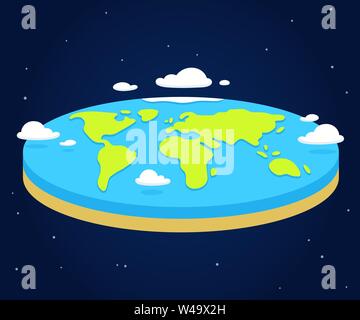 Cartoon flat earth illustration, simple style vector clip art. Stock Vector