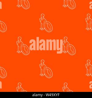 Businessman and clock showing 4 clock pattern vector orange Stock Vector
