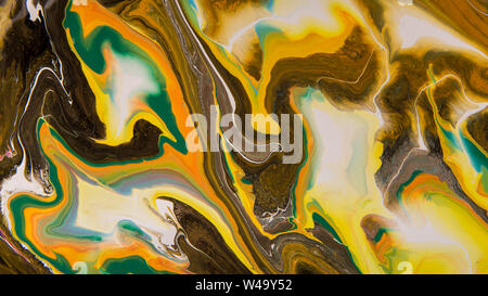 Abstract green, brown and yellow stains on white background Stock Photo