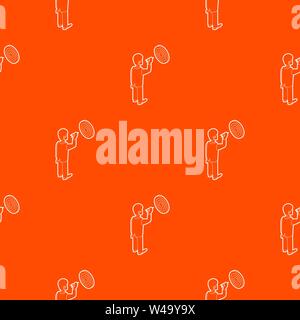 Businessman aiming at target pattern vector orange Stock Vector