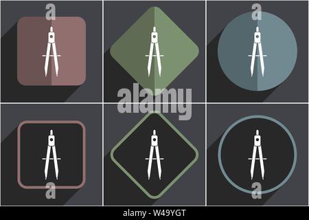 Learning flat vector icons set Stock Vector