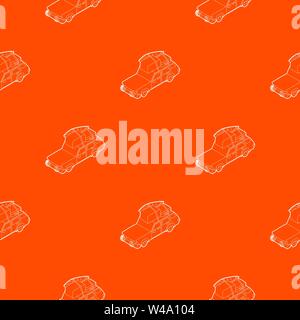 Car with luggage and boxes pattern vector orange Stock Vector