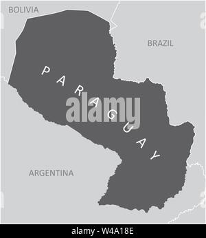 The Paraguay region map in South America Stock Vector