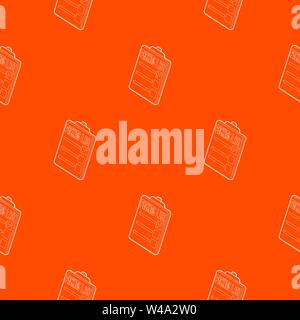 Clipboard with packing list pattern vector orange Stock Vector