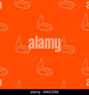 Penknife pattern vector orange Stock Vector
